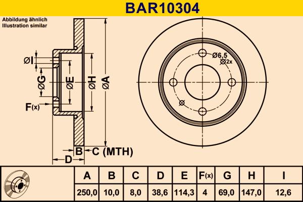 Barum BAR10304 - Гальмівний диск autozip.com.ua