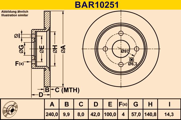 Barum BAR10251 - Гальмівний диск autozip.com.ua