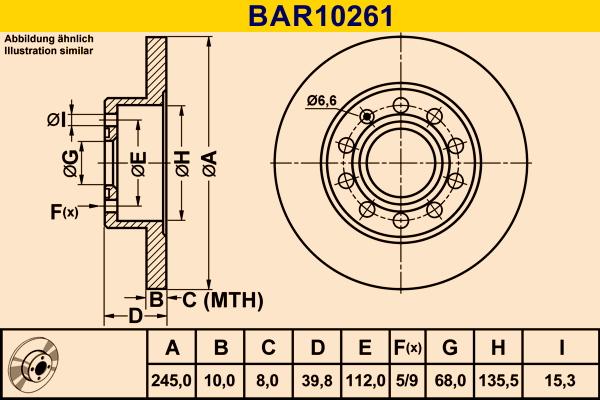 Barum BAR10261 - Гальмівний диск autozip.com.ua