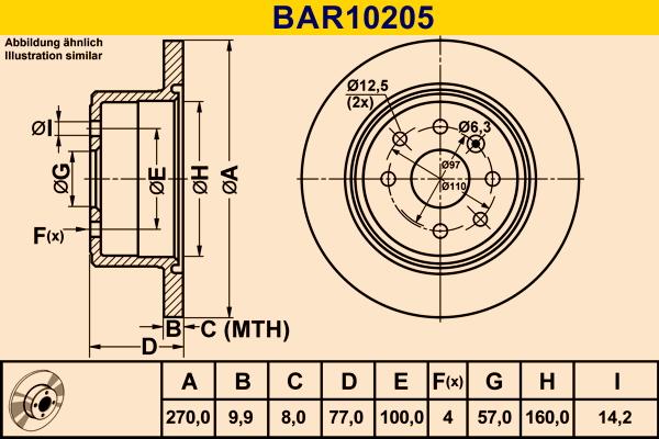 Barum BAR10205 - Гальмівний диск autozip.com.ua