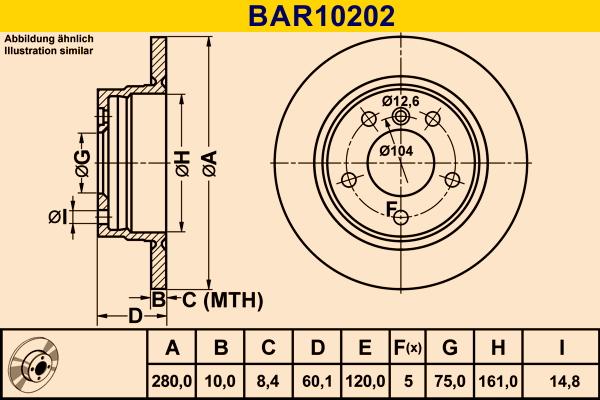 Barum BAR10202 - Гальмівний диск autozip.com.ua