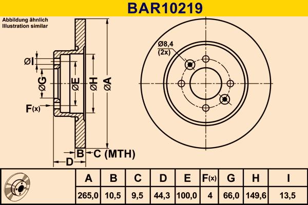 Barum BAR10219 - Гальмівний диск autozip.com.ua