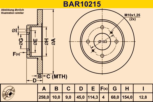 Barum BAR10215 - Гальмівний диск autozip.com.ua