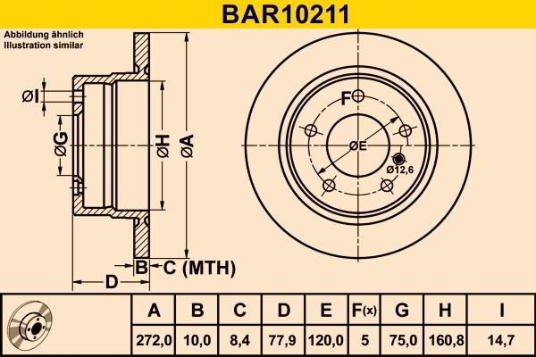 Barum BAR10211 - Гальмівний диск autozip.com.ua