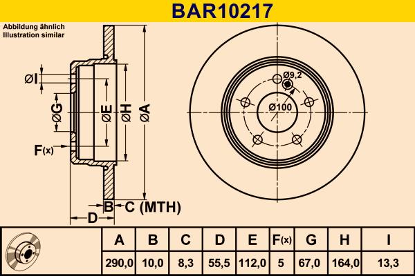 Barum BAR10217 - Гальмівний диск autozip.com.ua