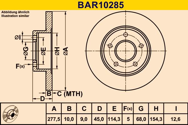 Barum BAR10285 - Гальмівний диск autozip.com.ua