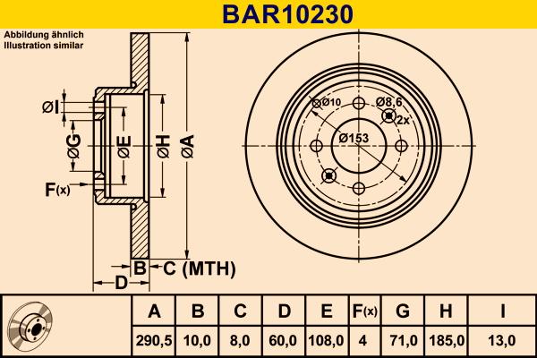 Barum BAR10230 - Гальмівний диск autozip.com.ua