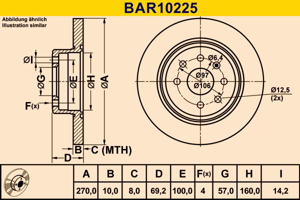 Barum BAR10225 - Гальмівний диск autozip.com.ua