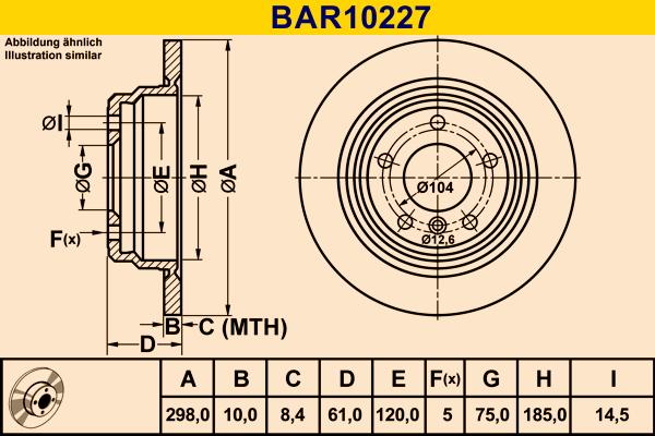 Barum BAR10227 - Гальмівний диск autozip.com.ua