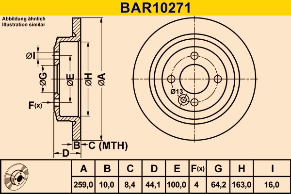 Barum BAR10271 - Гальмівний диск autozip.com.ua