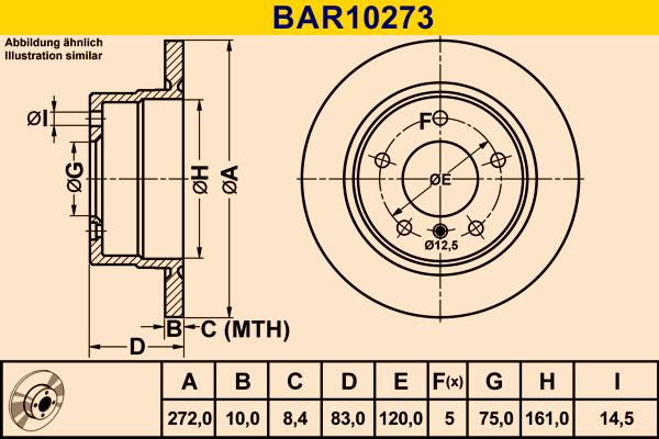 Barum BAR10273 - Гальмівний диск autozip.com.ua