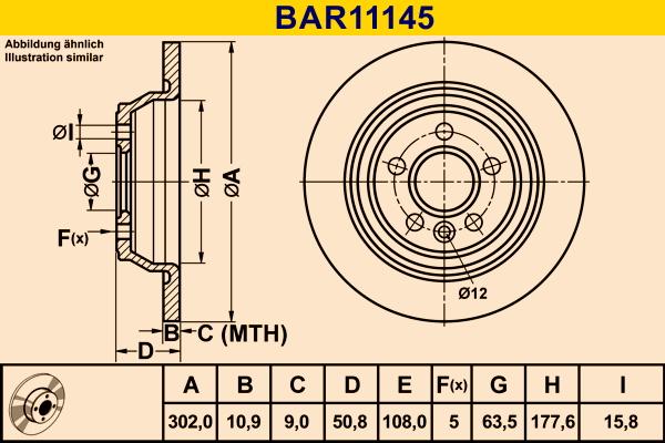 Barum BAR11145 - Гальмівний диск autozip.com.ua