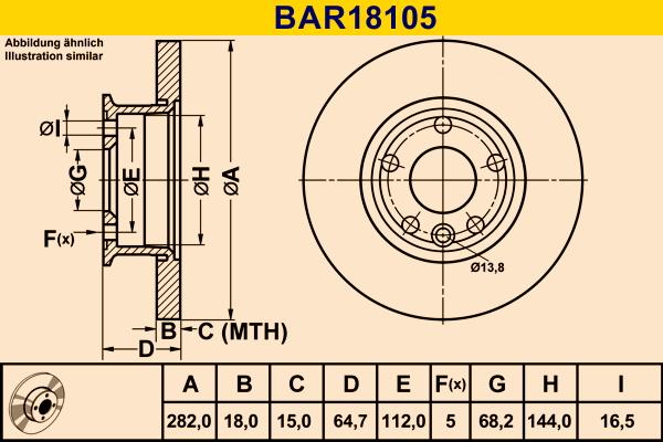 Barum BAR18105 - Гальмівний диск autozip.com.ua