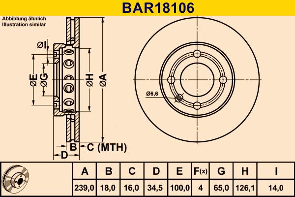 Barum BAR18106 - Гальмівний диск autozip.com.ua