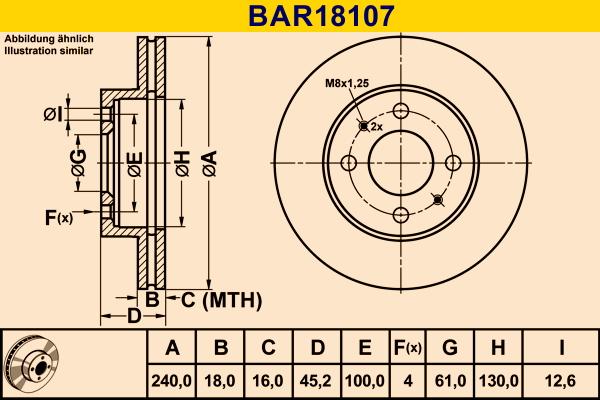 Barum BAR18107 - Гальмівний диск autozip.com.ua