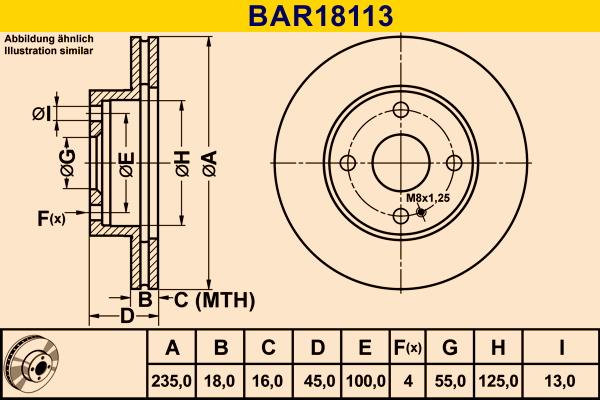 Barum BAR18113 - Гальмівний диск autozip.com.ua