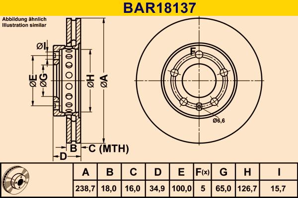 Barum BAR18137 - Гальмівний диск autozip.com.ua