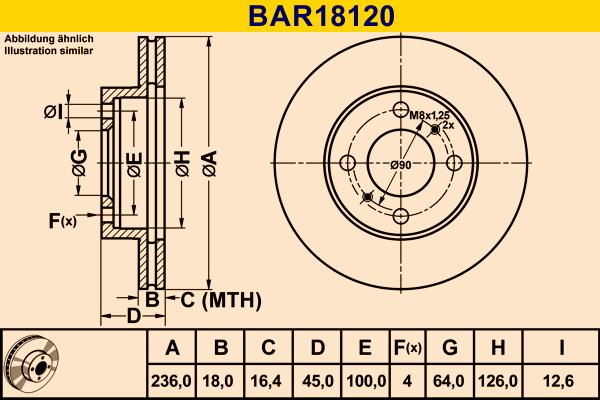 Barum BAR18120 - Гальмівний диск autozip.com.ua