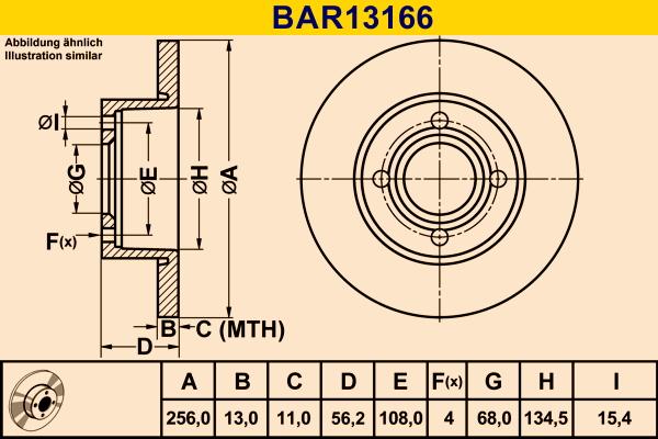 Barum BAR13166 - Гальмівний диск autozip.com.ua