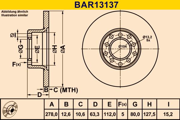 Barum BAR13137 - Гальмівний диск autozip.com.ua