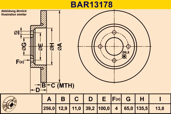 Barum BAR13178 - Гальмівний диск autozip.com.ua