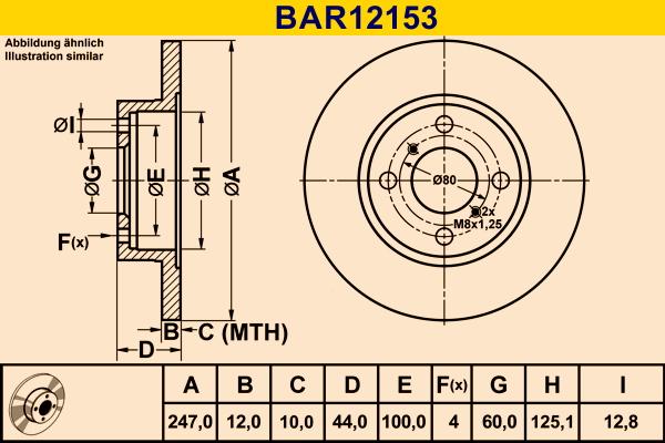 Barum BAR12153 - Гальмівний диск autozip.com.ua