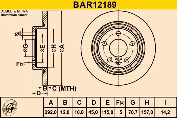 Barum BAR12189 - Гальмівний диск autozip.com.ua