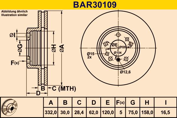 Barum BAR30109 - Гальмівний диск autozip.com.ua