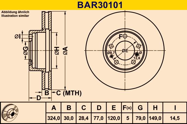 Barum BAR30101 - Гальмівний диск autozip.com.ua