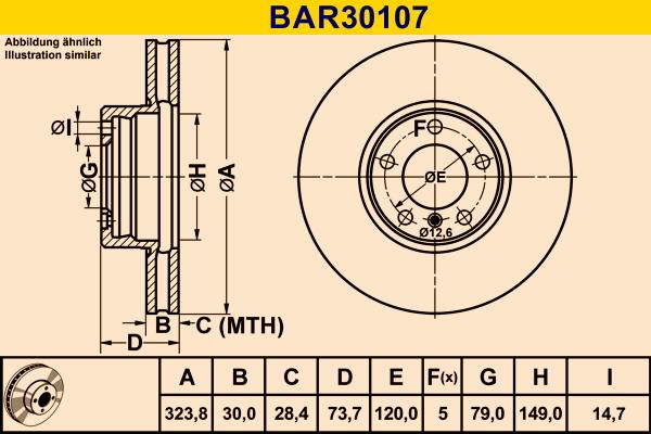 Barum BAR30107 - Гальмівний диск autozip.com.ua