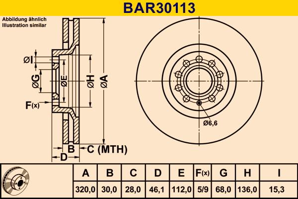 Barum BAR30113 - Гальмівний диск autozip.com.ua