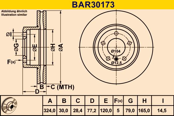 Barum BAR30173 - Гальмівний диск autozip.com.ua