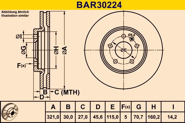 Barum BAR30224 - Гальмівний диск autozip.com.ua