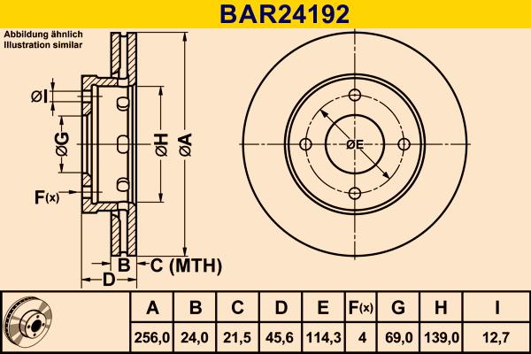 Barum BAR24192 - Гальмівний диск autozip.com.ua