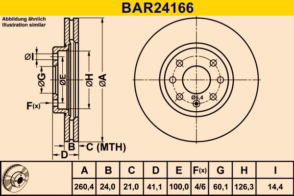 Barum BAR24166 - Гальмівний диск autozip.com.ua