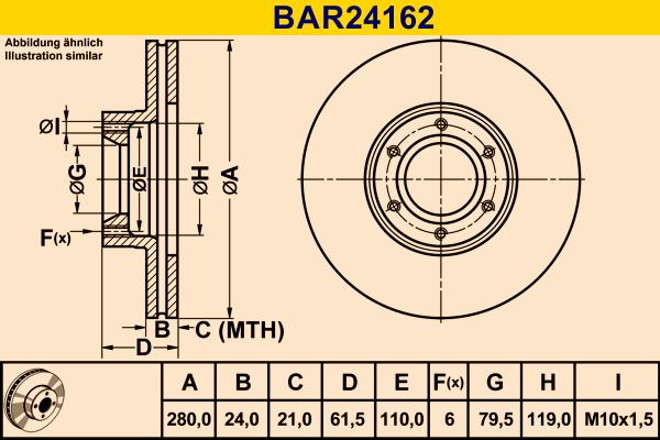 Barum BAR24162 - Гальмівний диск autozip.com.ua