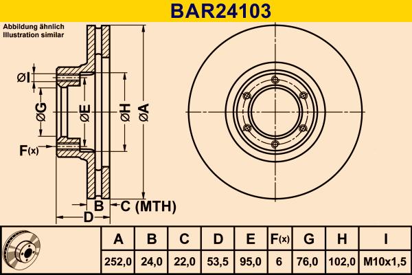Barum BAR24103 - Гальмівний диск autozip.com.ua