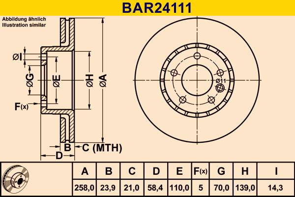 Barum BAR24111 - Гальмівний диск autozip.com.ua