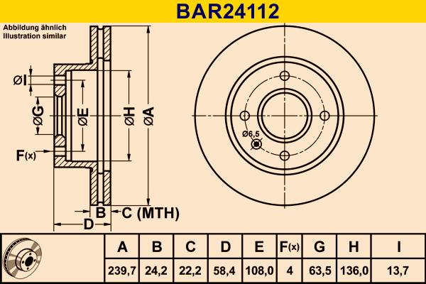 Barum BAR24112 - Гальмівний диск autozip.com.ua