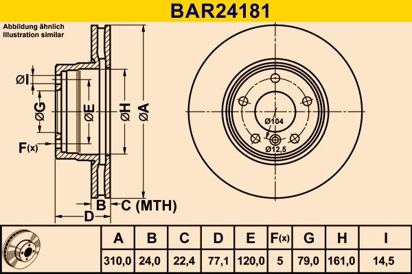 Barum BAR24181 - Гальмівний диск autozip.com.ua