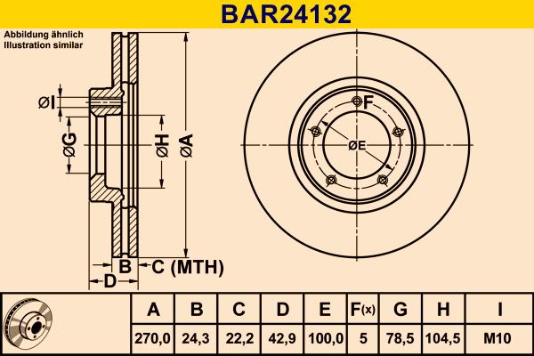 Barum BAR24132 - Гальмівний диск autozip.com.ua