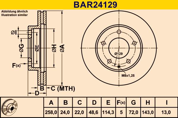 Barum BAR24129 - Гальмівний диск autozip.com.ua