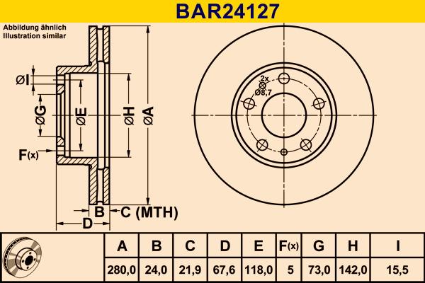 Barum BAR24127 - Гальмівний диск autozip.com.ua