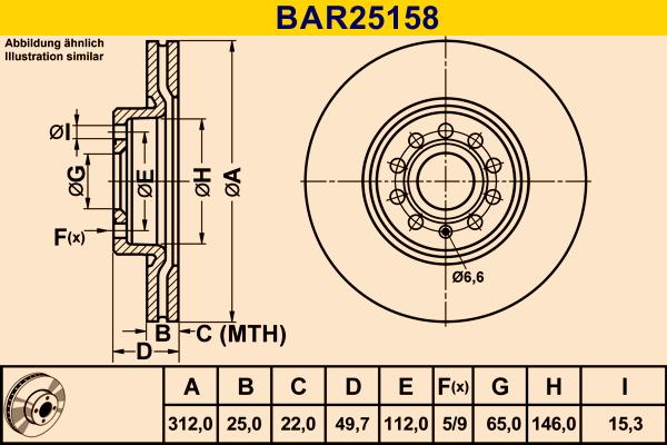 Barum BAR25158 - Гальмівний диск autozip.com.ua