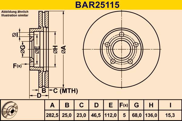 Barum BAR25115 - Гальмівний диск autozip.com.ua