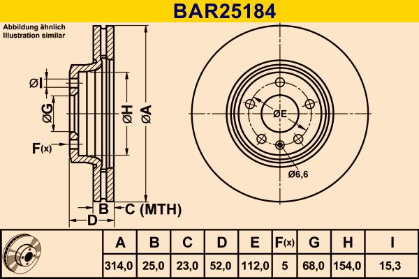 Barum BAR25184 - Гальмівний диск autozip.com.ua