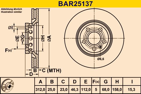 Barum BAR25137 - Гальмівний диск autozip.com.ua