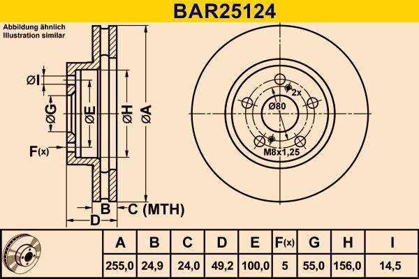 Barum BAR25124 - Гальмівний диск autozip.com.ua