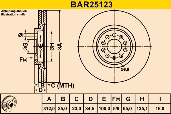 Barum BAR25123 - Гальмівний диск autozip.com.ua