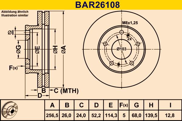 Barum BAR26108 - Гальмівний диск autozip.com.ua